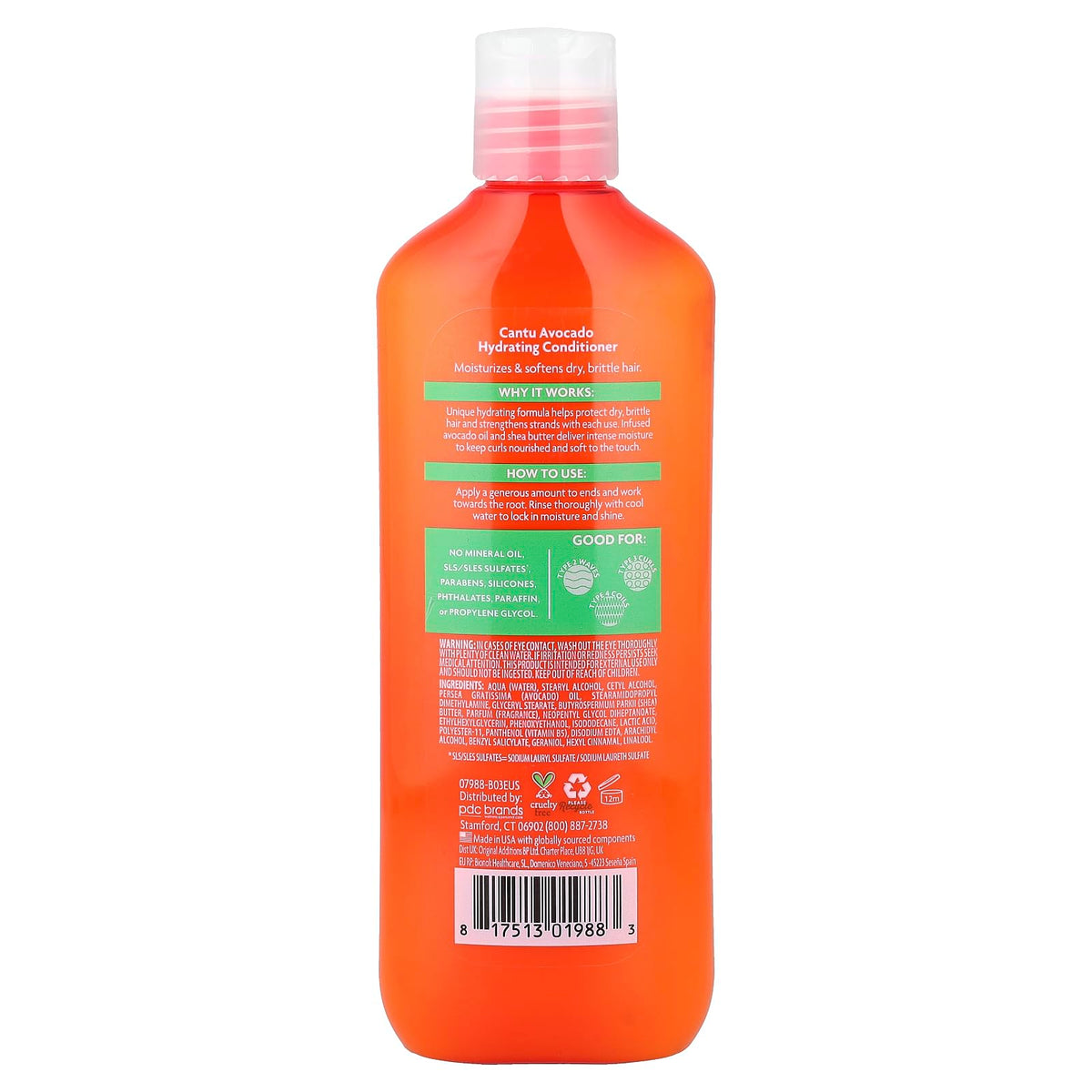 Cantu Avocado Hydrating Cream Conditioner - Moisturizes & Softens Dry Brittle Hair | 400ml