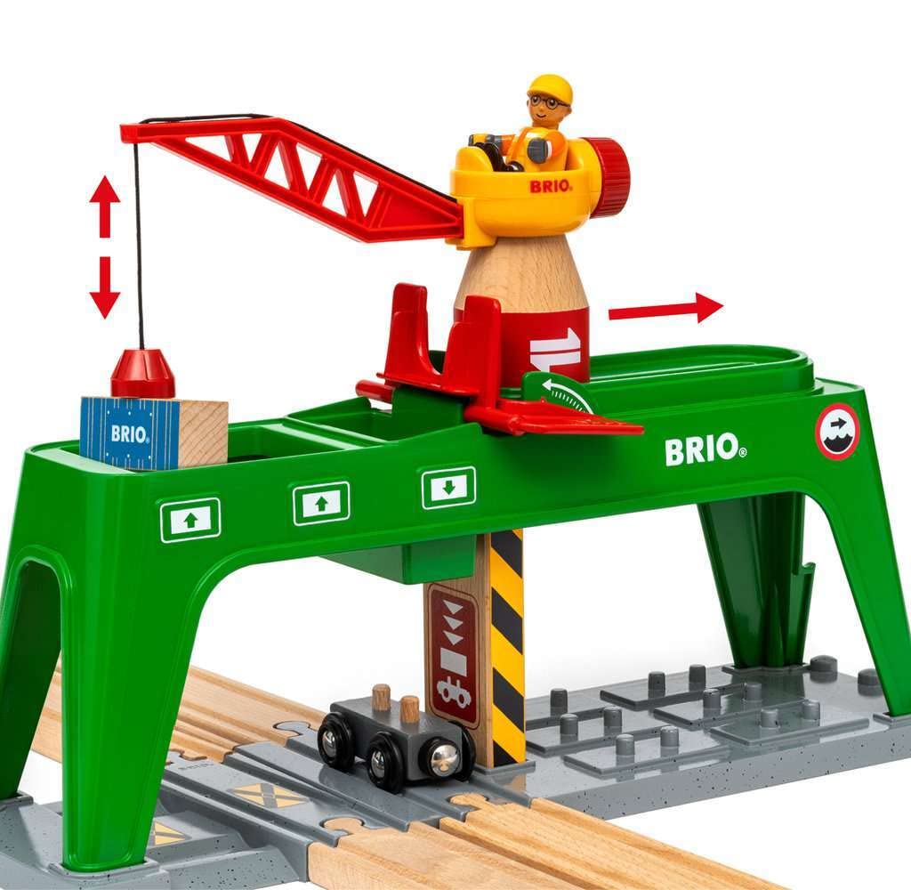 BRIO World Container Crane - Wooden Railway Playset for Kids Age 3+ 6