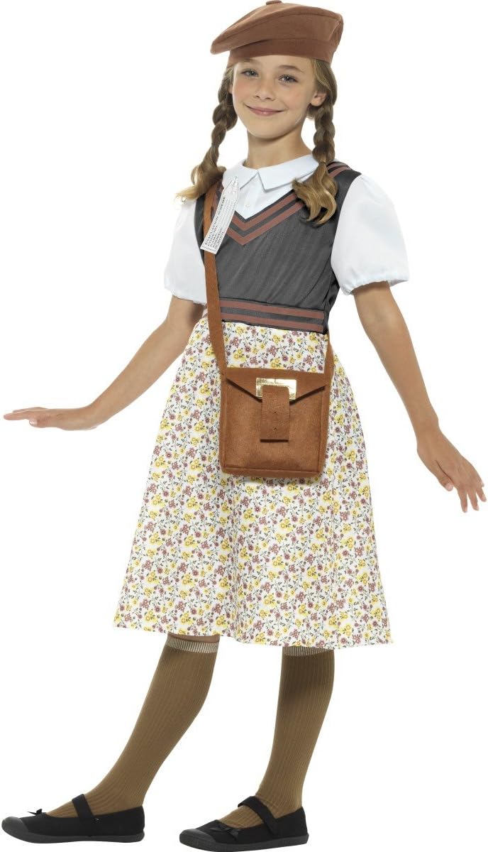 Smiffys Evacuee School Girl Costume - Children 7-9 Years
