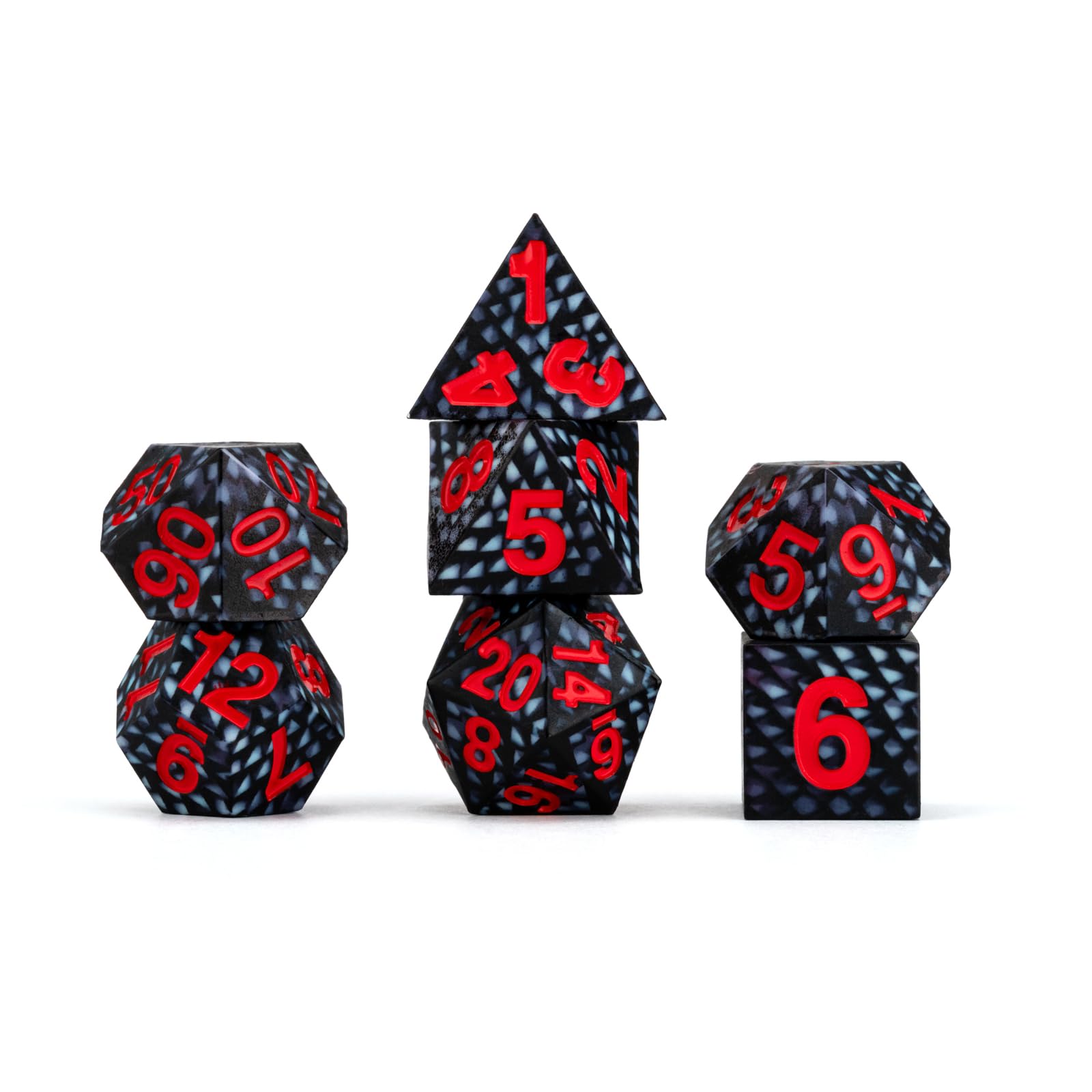 Metallic Dice Games Dragon Storm Black Dragon Scales Liquid Core Würfelset