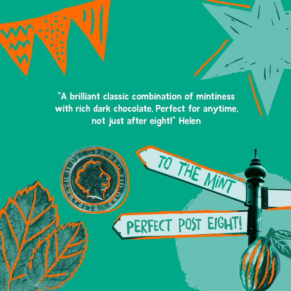 Montezuma - Royal Mint 74% Cocoa Dark Chocolate with Peppermint, Organic, Vegan, Gluten-Free Mini Bar 4