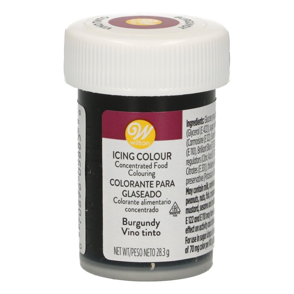 Wilton Burgundy Gel Icing Colour - Deep Rich Colour | Gel Formula | 28.3g Jar