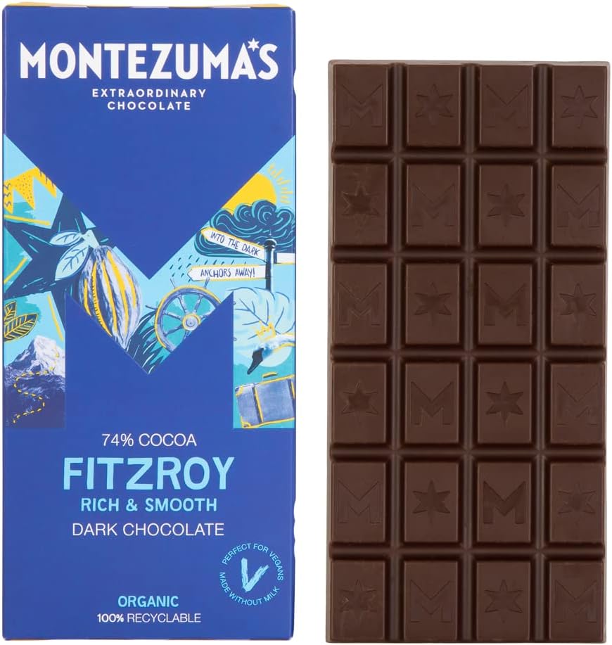 Montezuma - FitzRoy 74% Kakao Zartbitterschokoladentafel Bio Vegan Glutenfrei
