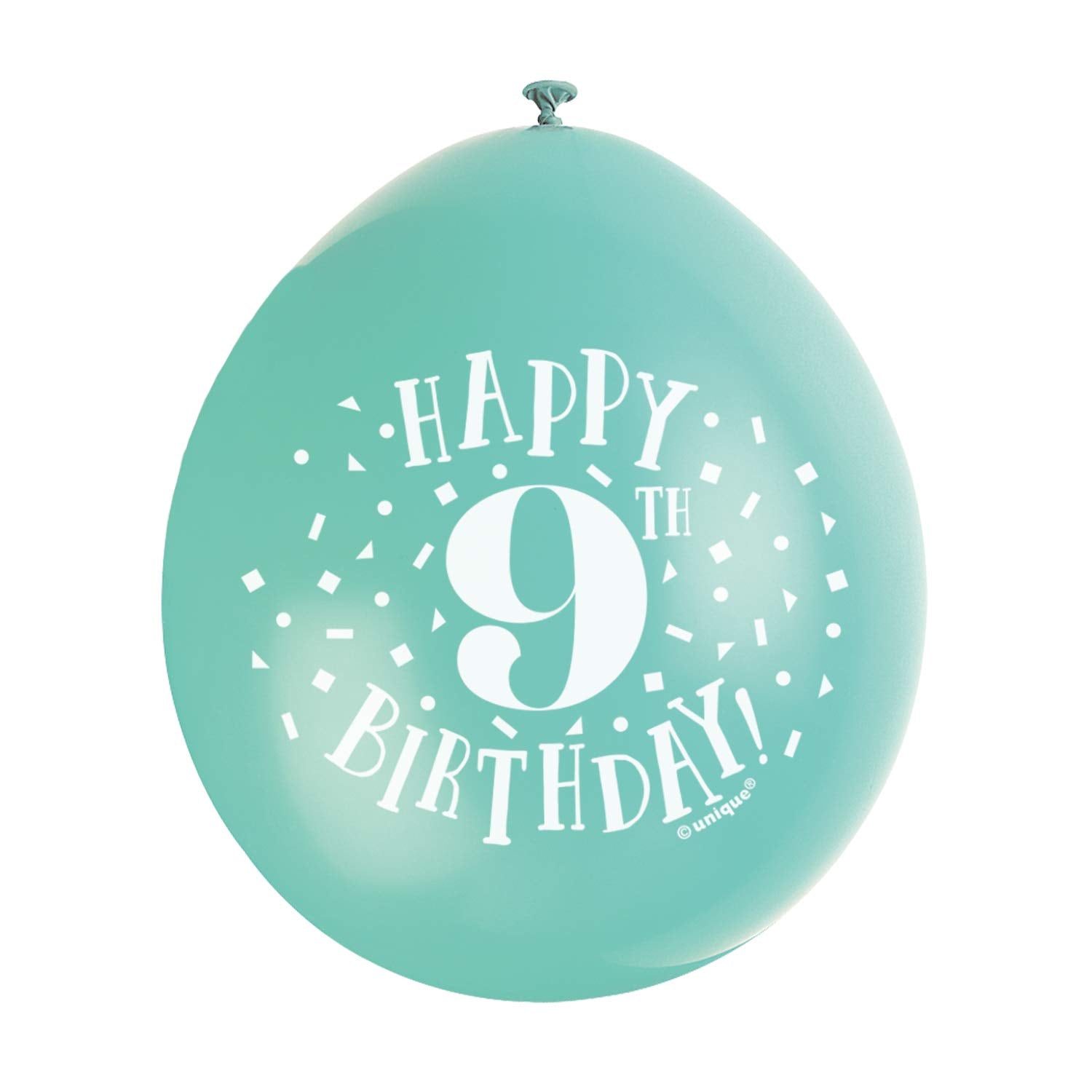 Happy 9th Birthday Latex Balloons - Assorted Colors Party Decorations