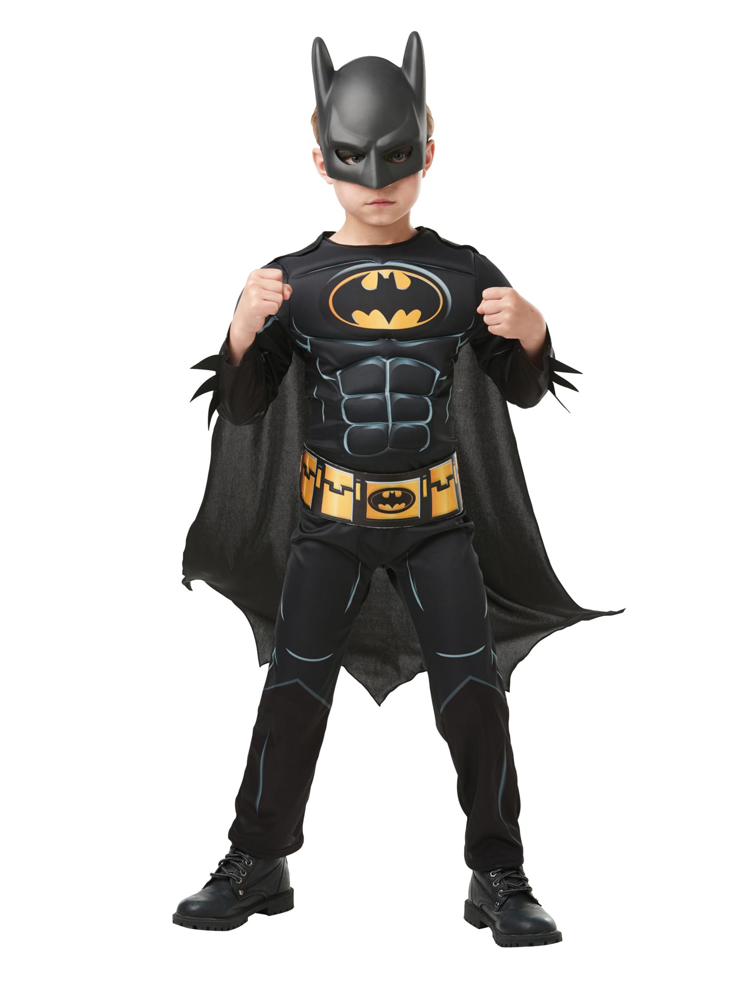 Rubies Batman Deluxe Padded Costume for Boys | Size 3-4 Years | Polyester