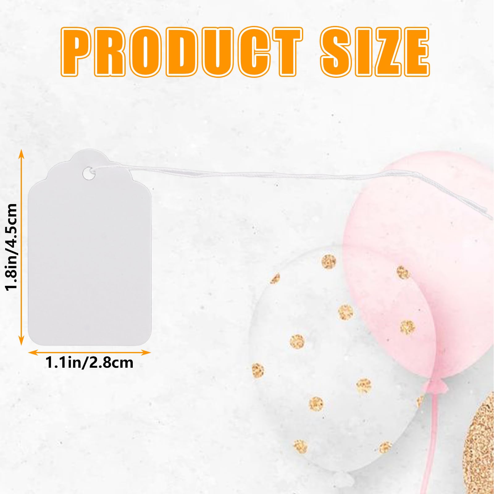 ASelected White Pricemarker Labels with String, 28x45mm, 1000 Pcs | Writable Paper Tags 2