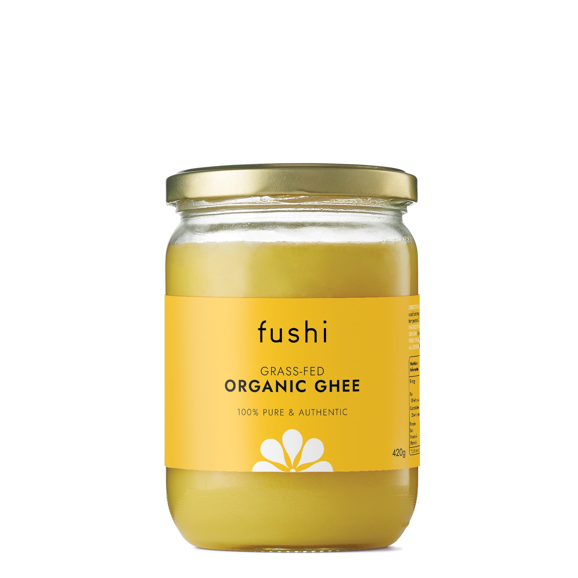 Fushi Organic Ghee 420g – Organic Certified | English Ghee | Vegetarian, Cl