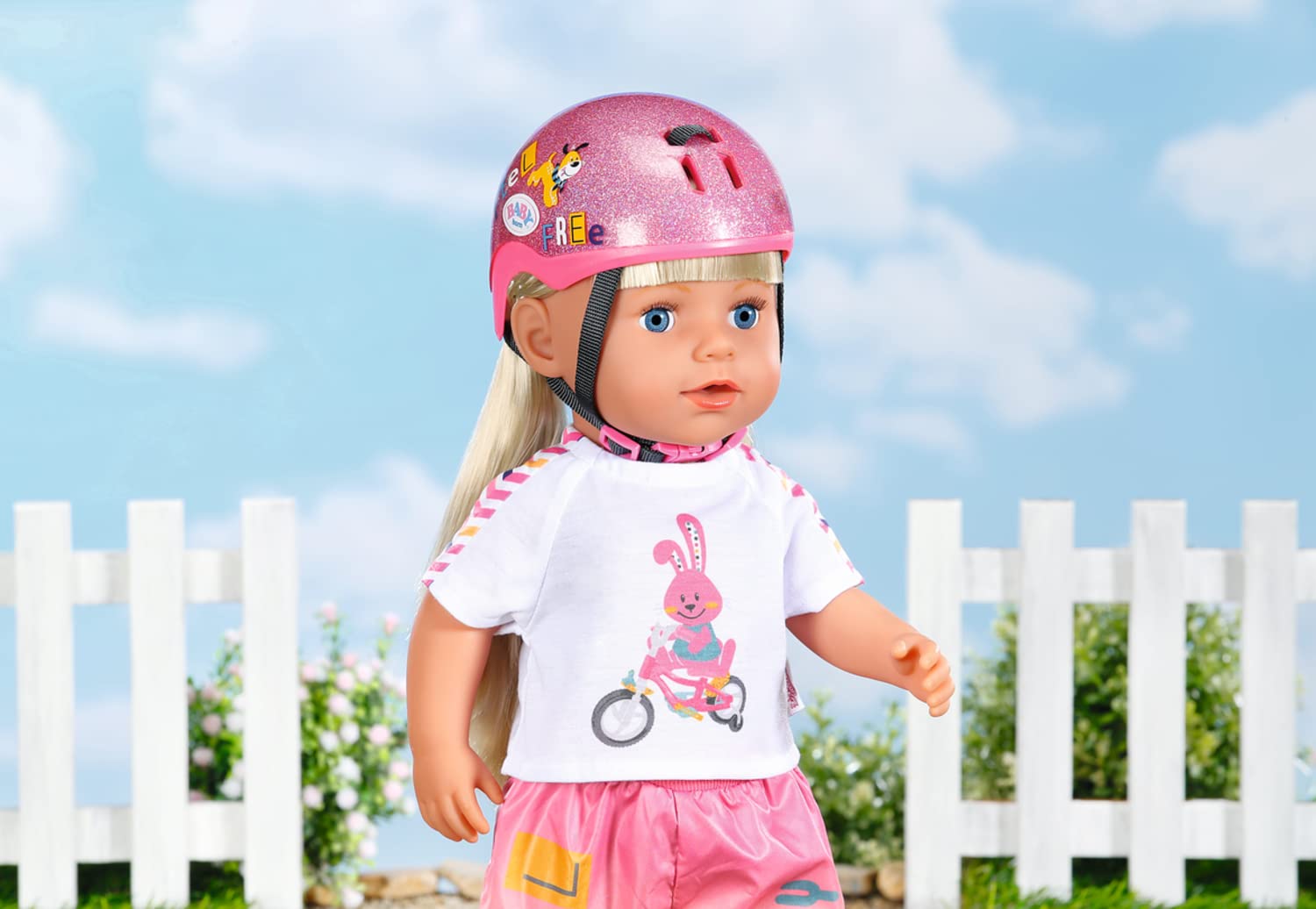 BABY Born 43 cm Doll Bike Helmet - Pink Glitter Safety Accessory for Kids 3+