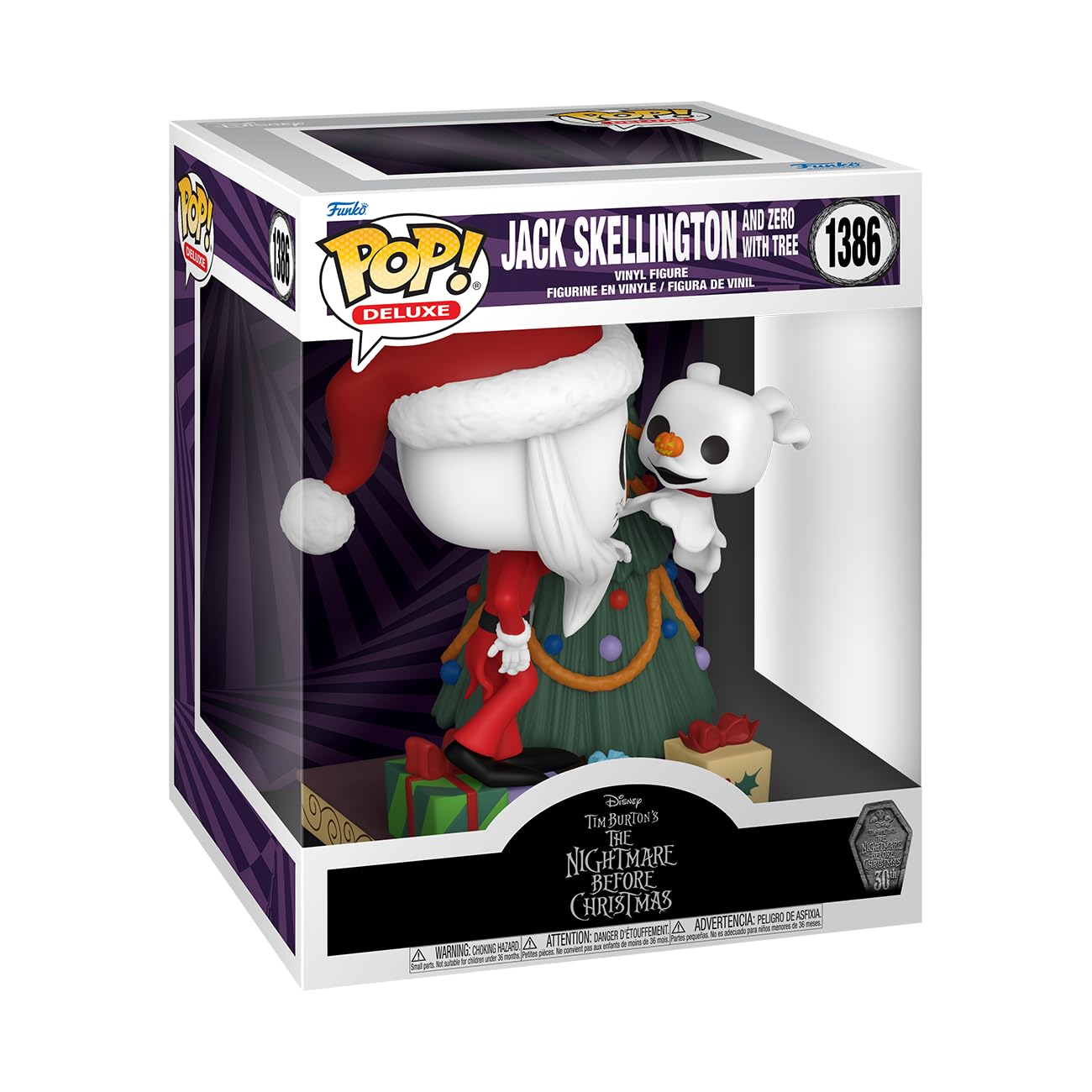 Funko Pop! Deluxe: Disney's The Nightmare Before Christmas 30th - Jack Skellington & Zero with Tree Vinyl Figure