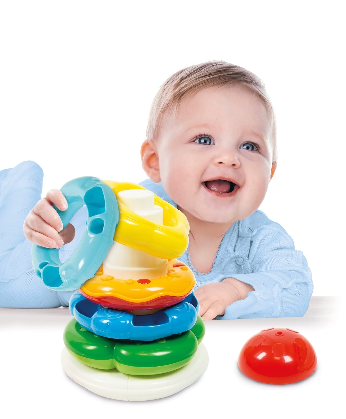 Clementoni Stacking Rings Baby Toy - 5 Colourful Rings | Motor Skill Development | 6-36 Months