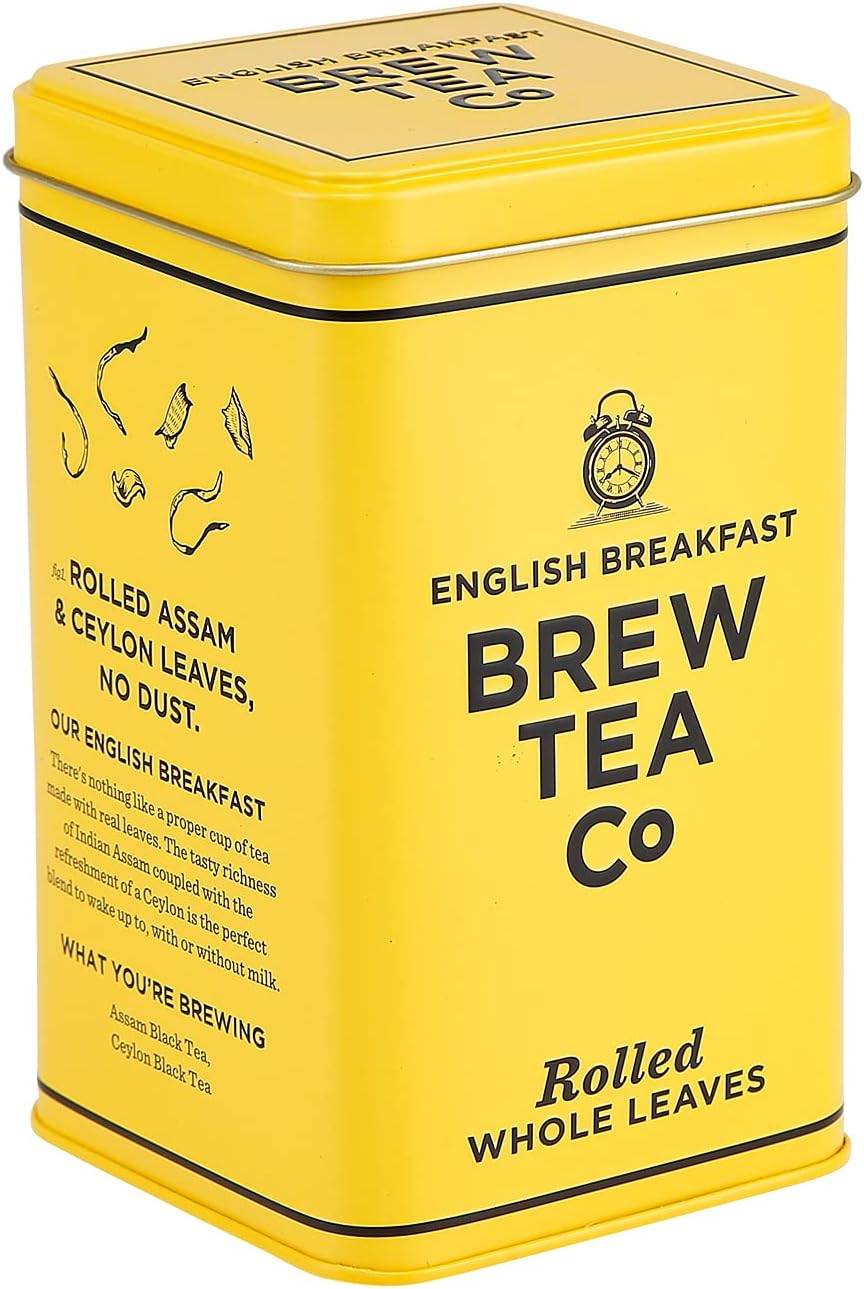 Brew Tea Co - English Breakfast Tea in Classic Tin - Strong & Malty - 25 Tea Bags