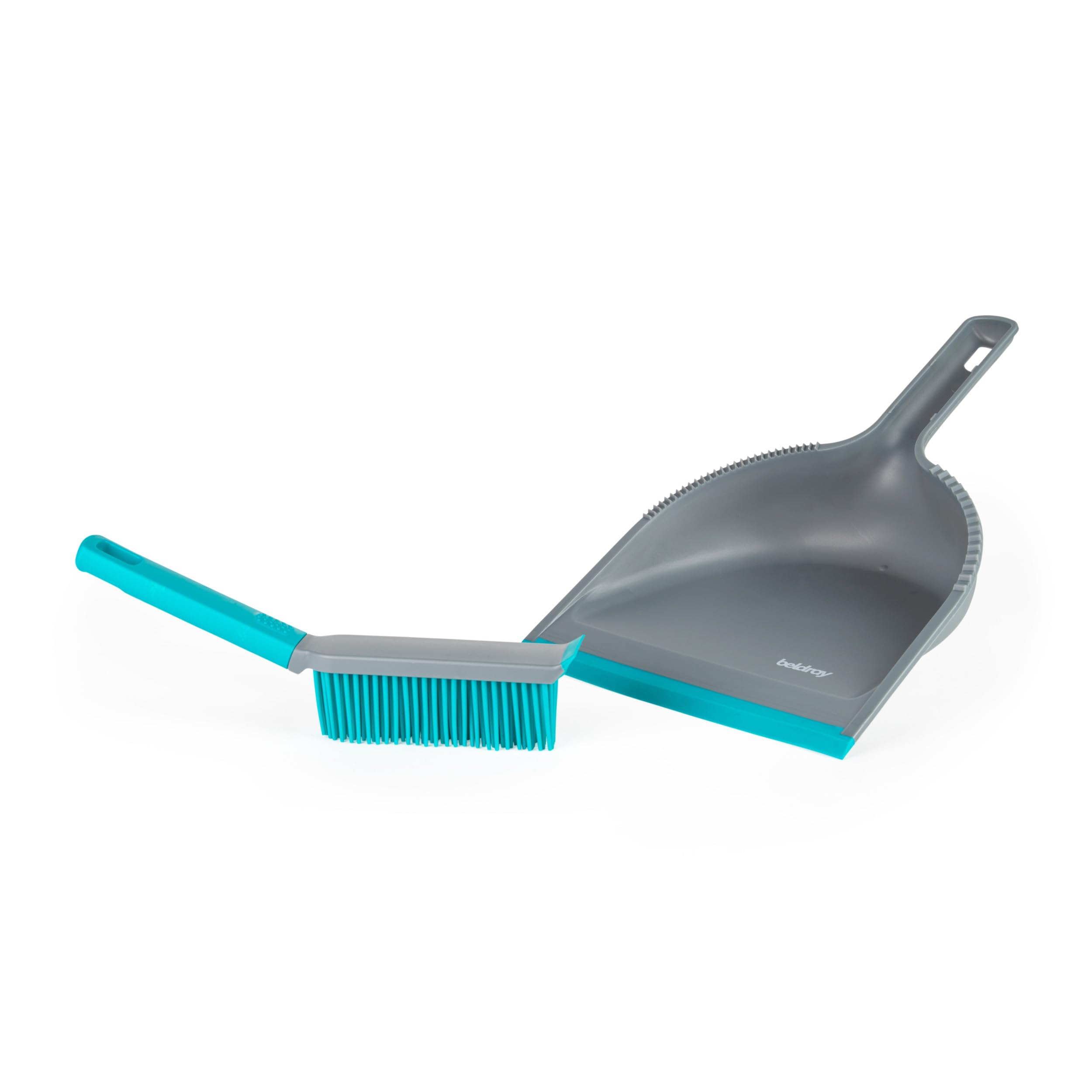 Beldray Antibac Pet Plus+ Dustpan & Rubber Brush Set | Antibacterial Protection | Grey & Blue 6
