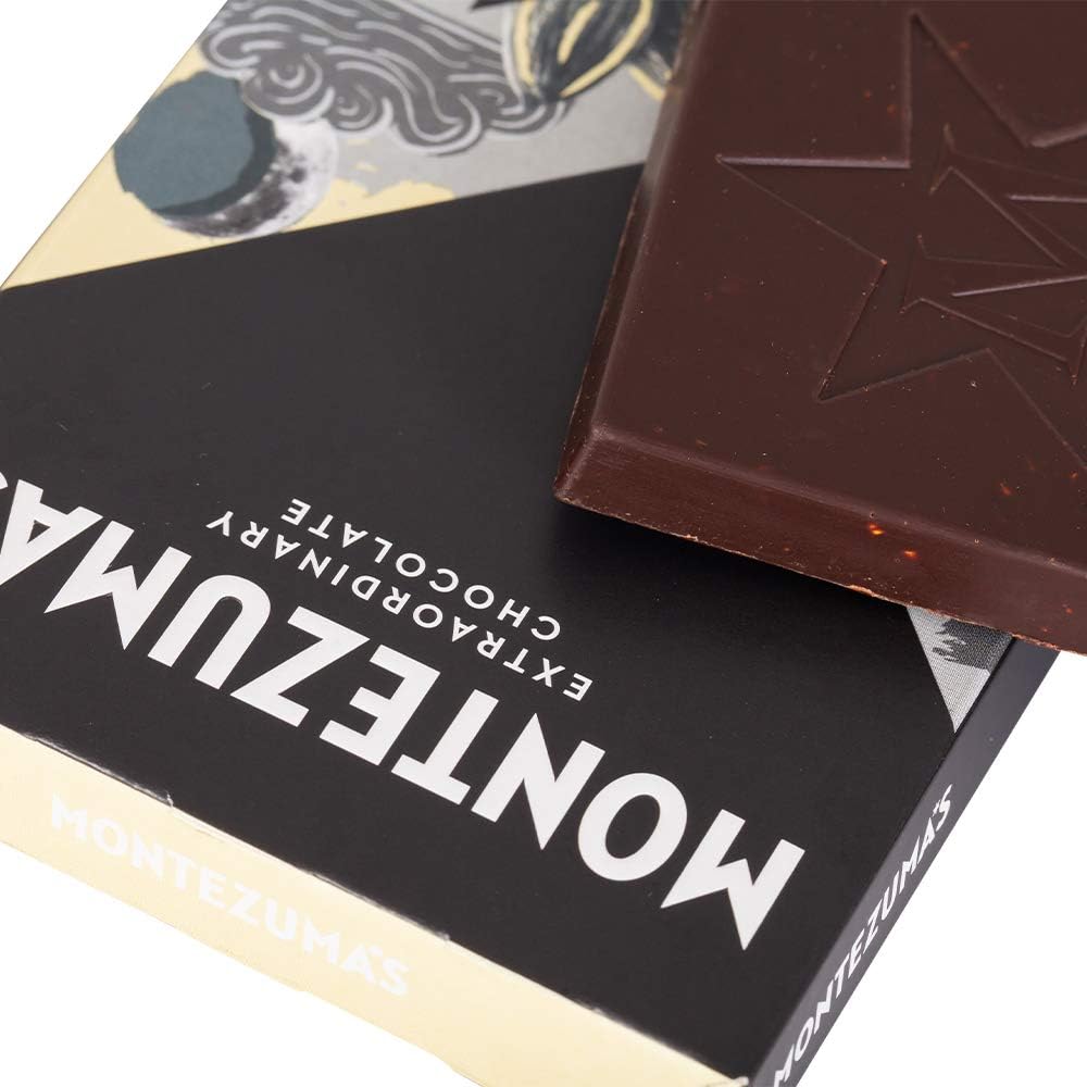 Montezuma - Absolute Black 100% Cocoa Dark Chocolate with Almonds 90g Bar 4