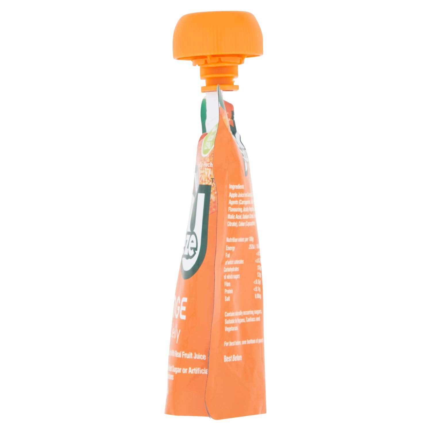 Jelly Squeeze Orange Flavour Jelly Pouches - No Added Sugar | Vegan | 16 x 95 g 3
