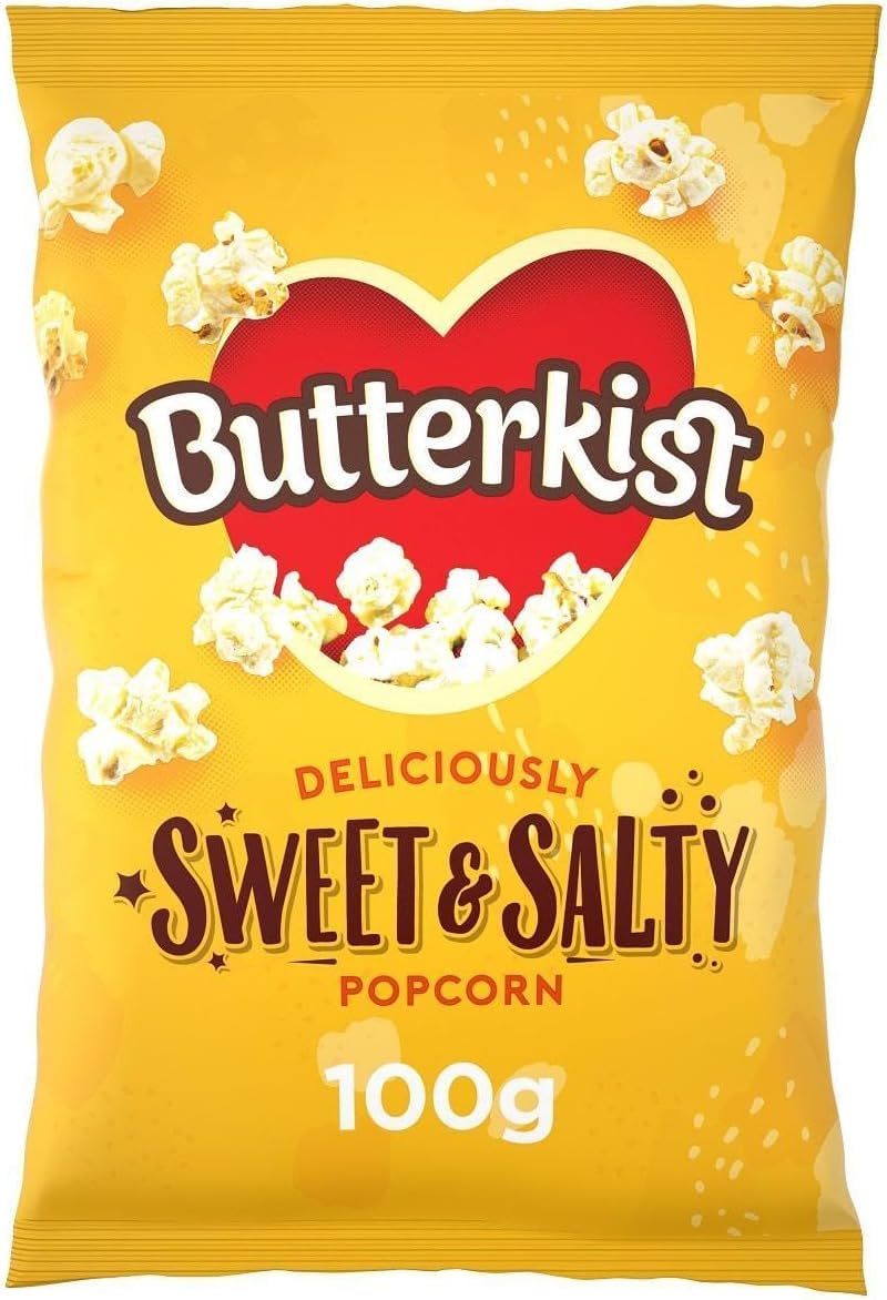 Butterkist Sweet & Salty Popcorn 100g - Gluten Free, Source of Fibre, No Artificial Colours or Flavours