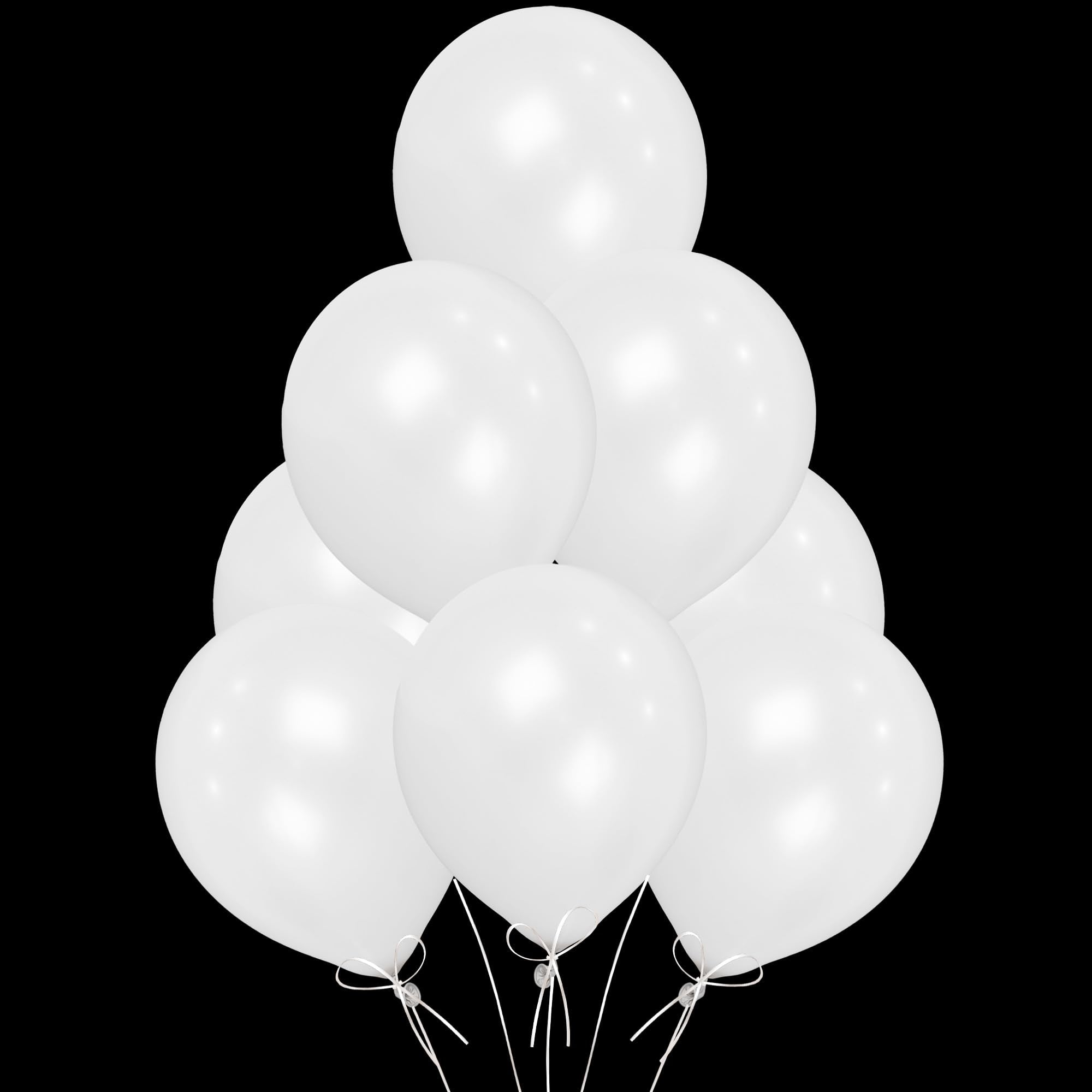 SHATCHI White Balloons 10 Pack - 12 Inch Thick Latex, Biodegradable for Party & Wedding Decor