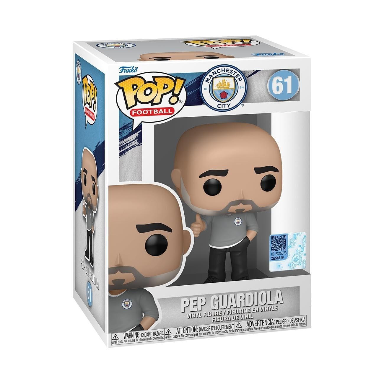 Funko Pep Guardiola Chibi Figure - Manchester City FC Collectible | 3.75 Inch Vinyl | Ages 3+