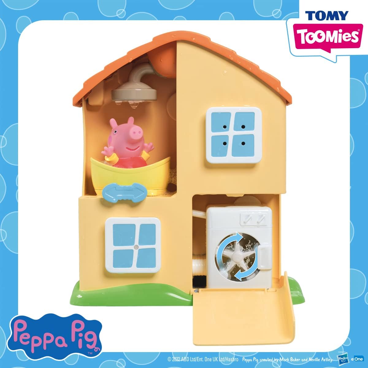 Peppa's House Bath Playset - Waterfall & Spinning Washing Machine Fun for Toddlers