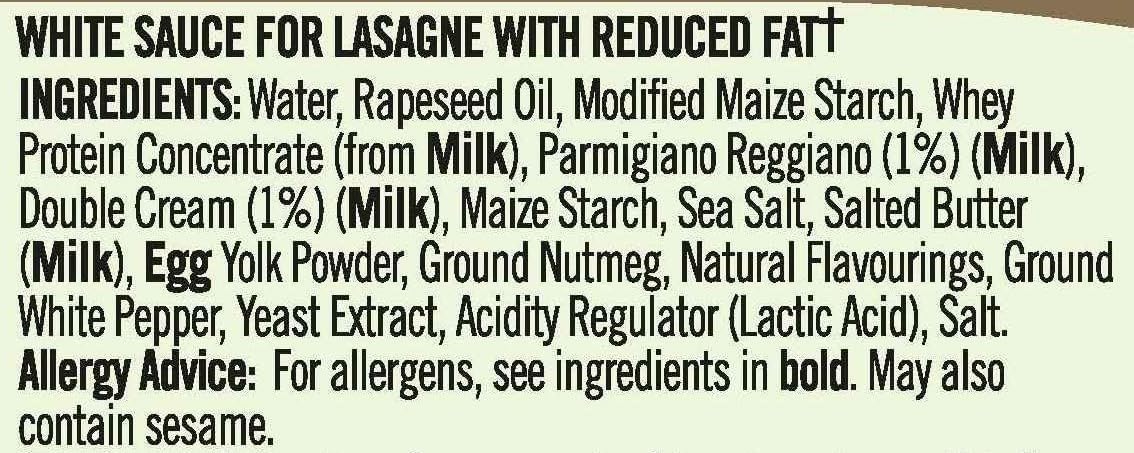 Loyd Grossman No Added Sugar White Lasagne Sauce | 30% Less Fat | 450g Jar