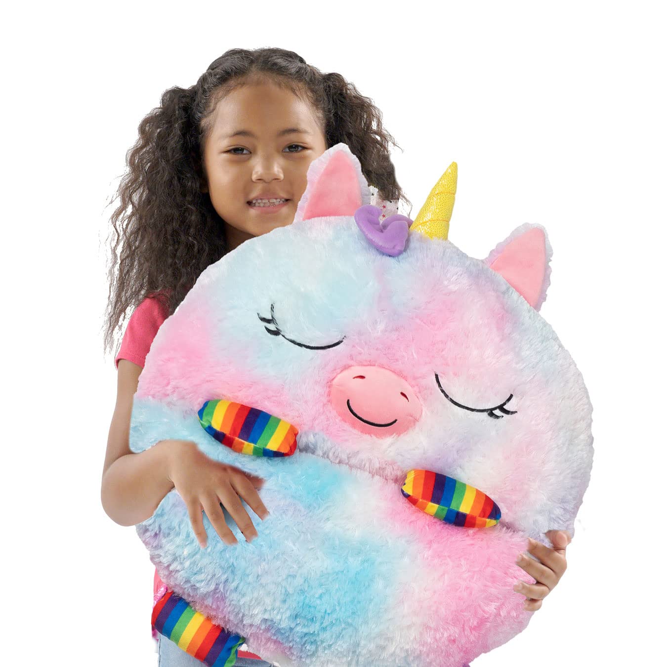 Happy Nappers Kids Sleeping Bag Rainbow Unicorn Medium - Plush Toy, Comfy S