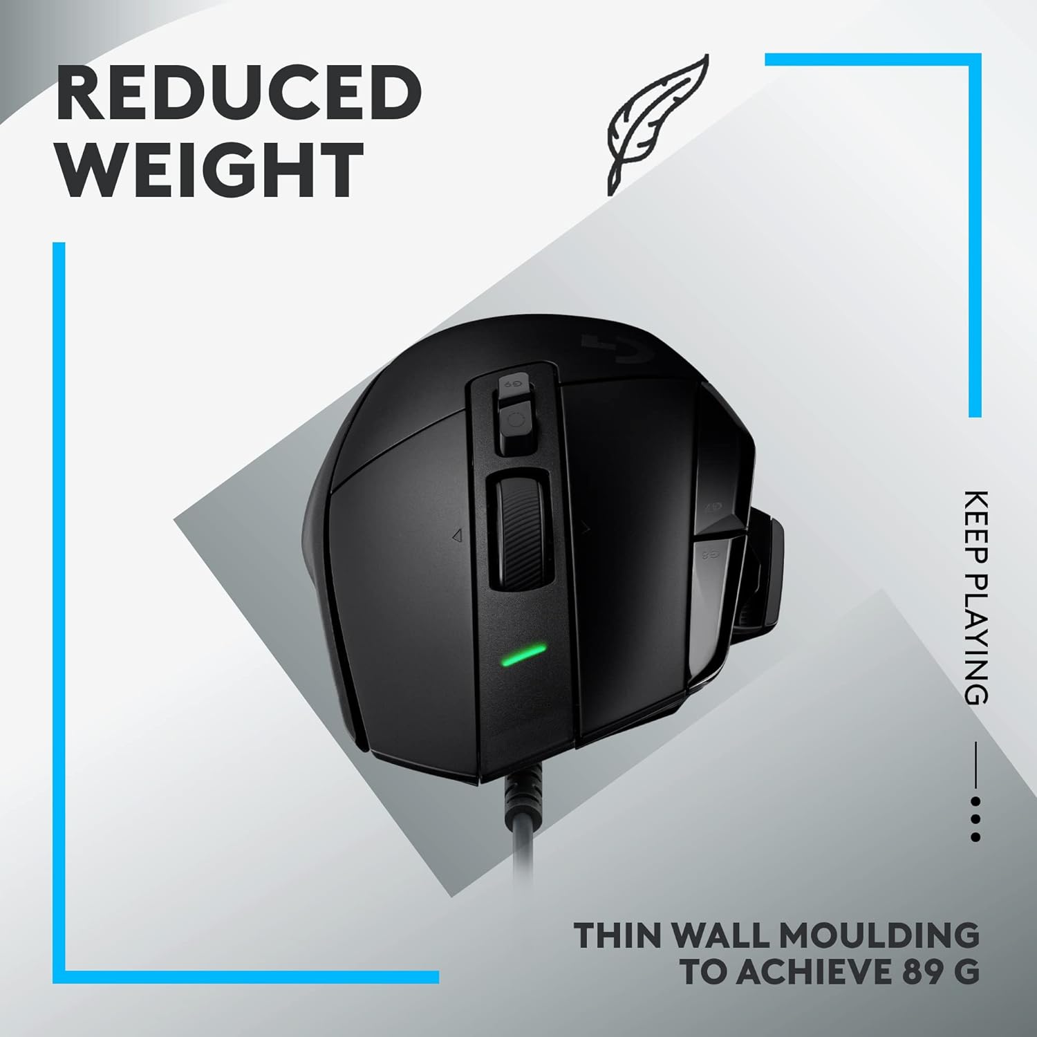 Logitech G G502 X Wired Gaming Mouse - Black with LIGHTFORCE Hybrid Switches & HERO 25K Sensor