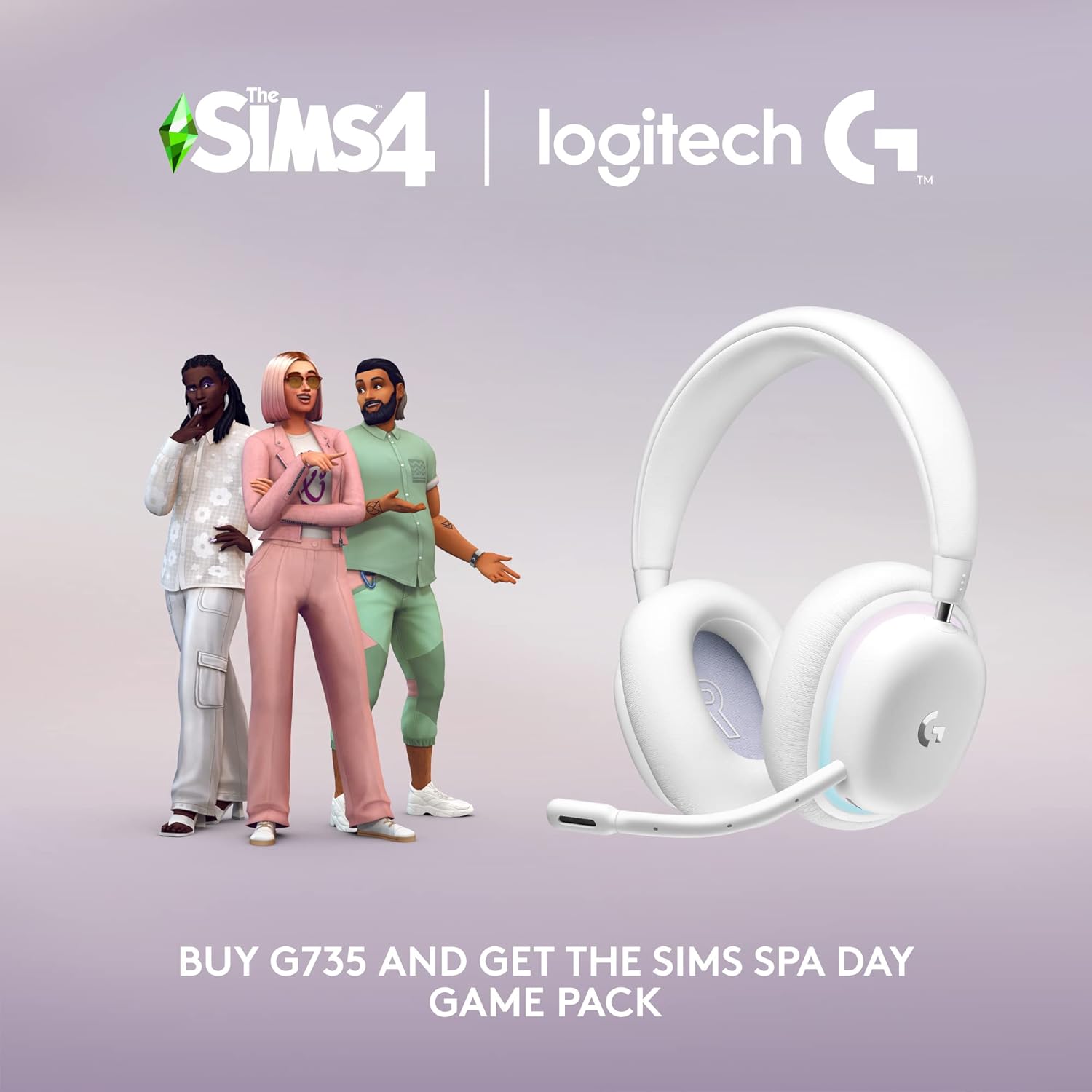 Logitech G G735 Wireless Gaming Headset with LIGHTSYNC RGB, LIGHTSPEED Wireless, Bluetooth, Detachable Mic