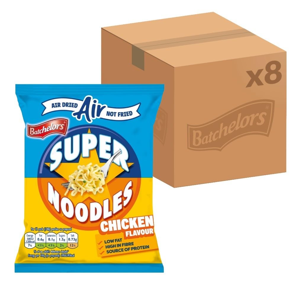 Batchelors Super Noodles Air Dried Chicken Flavour - 80g Pack (8 Count)