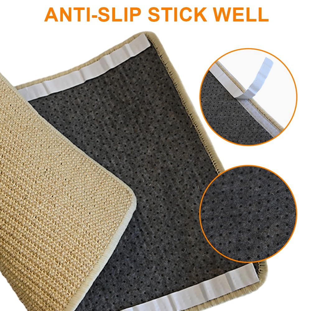 RAM ONLINE Sisal Cat Scratch Mat - 60cm x 50cm | Anti-Slip Base | Protects Furniture 6
