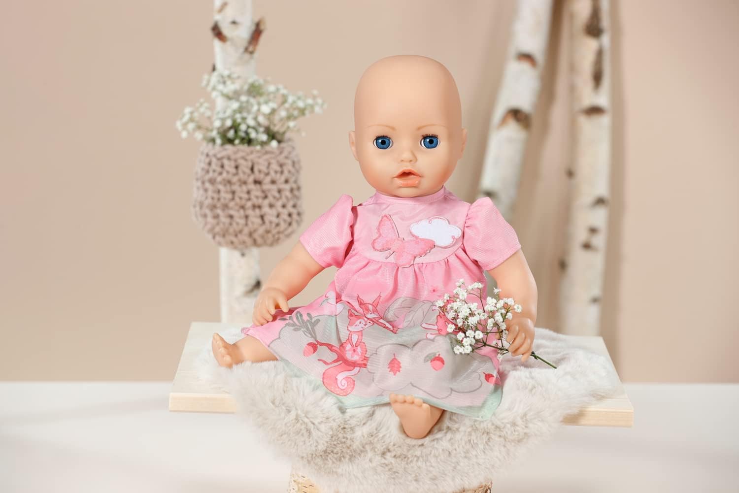 Baby Annabell Pink Dress 709603 - Cute Sheep & Squirrel Pattern for 43cm Dolls 3