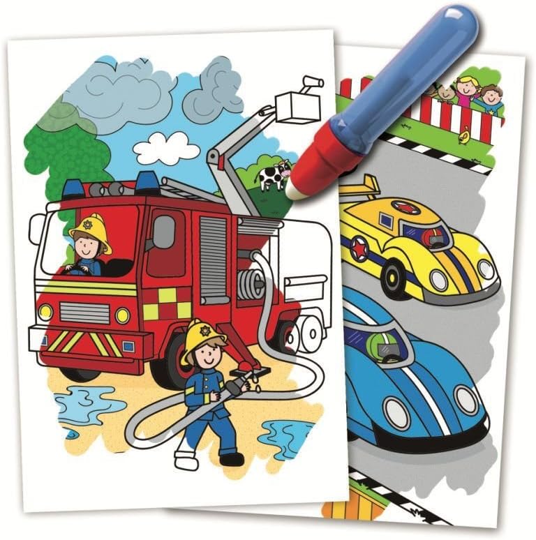 Galt Water Magic - Vehicles Reusable Colouring Book for Kids 3+ 3
