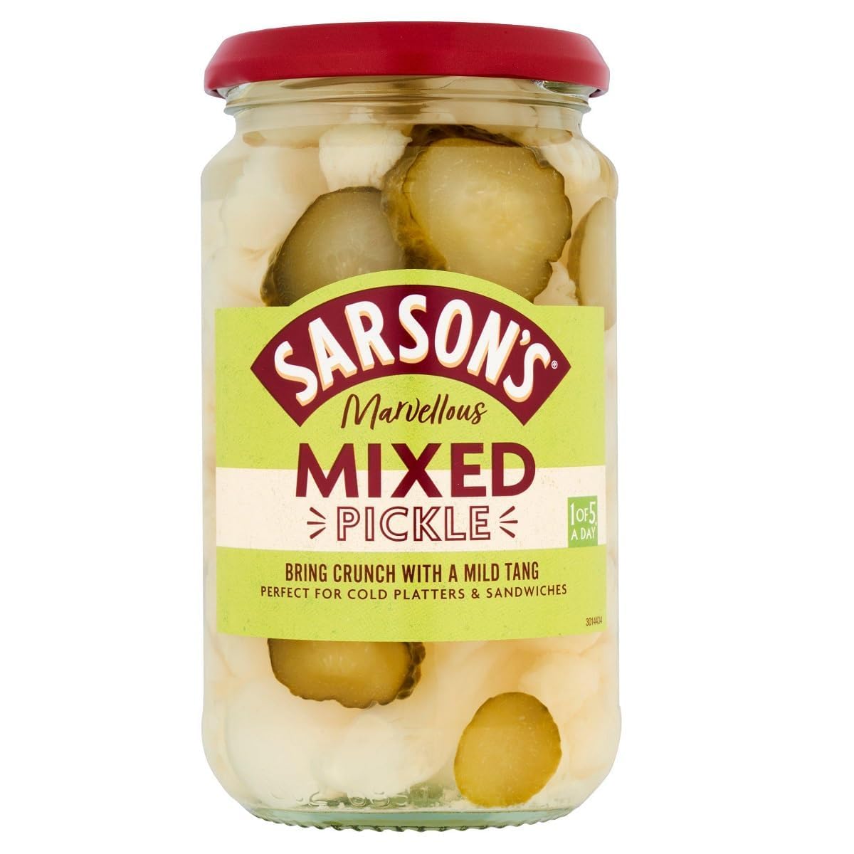 Sarson's Silverskin Onions in Vinegar - Tangy Crunch Pickled Vegetables | 460g Jar