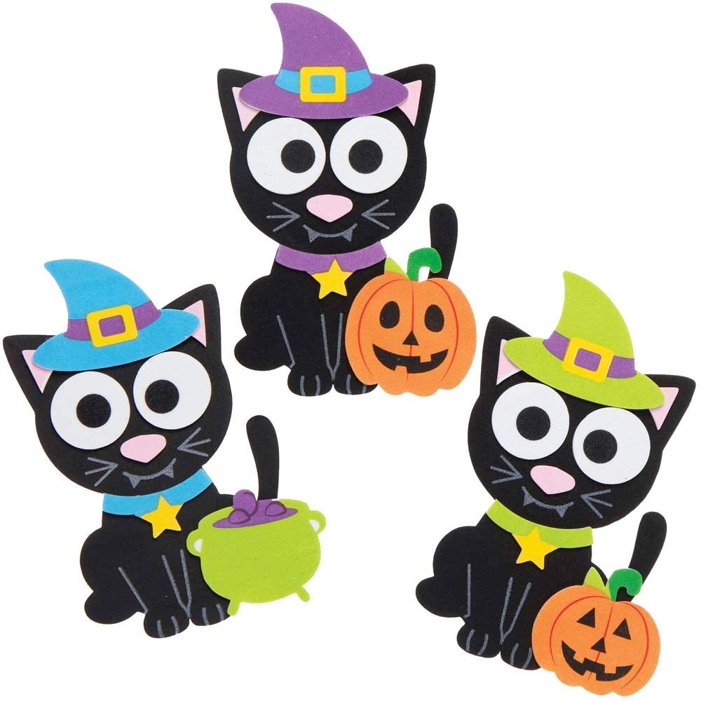 Baker Ross Witches Cat Mix and Match Halloween Decoration Magnet Kit - 8 Pack