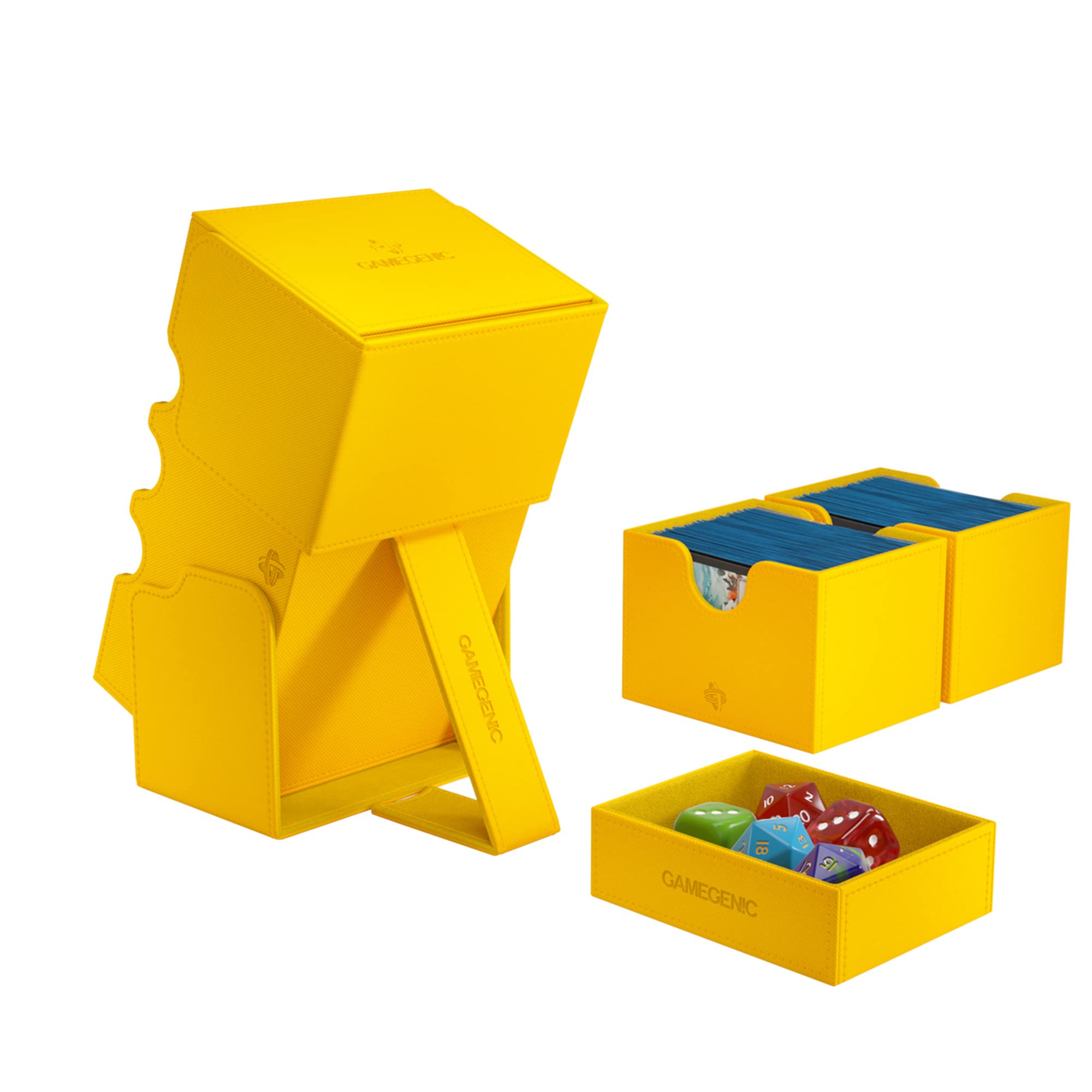 Gamegenic Stronghold 200+ XL Convertible Trading Card Storage Box - Holds 200 Double-Sleeved Cards, Yellow 4