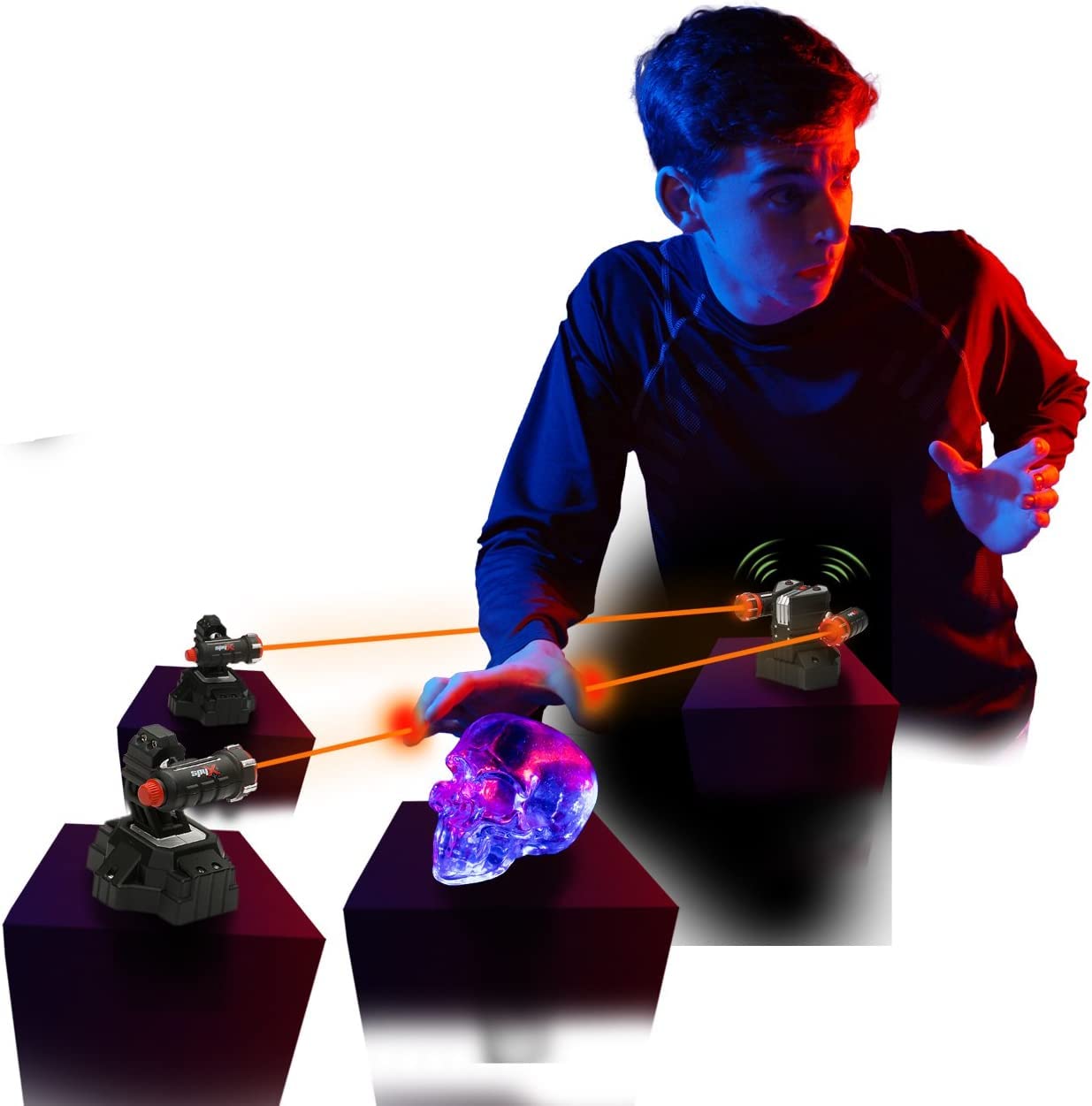 SpyX Lazer Trap Alarm for Kids - Invisible LED Trip Wire Beams | 2 Beams & Receiver | Ages 6+ 7