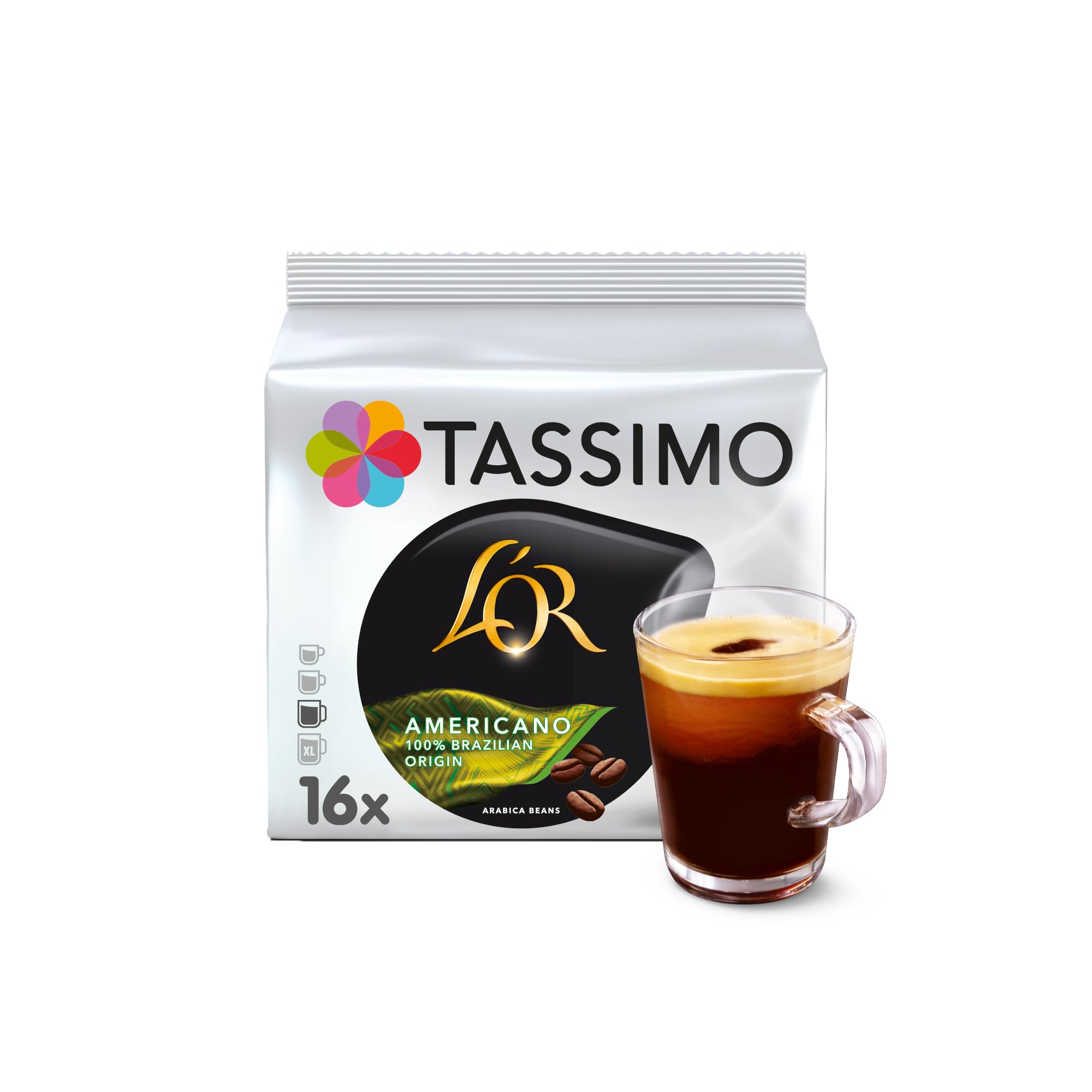 Tassimo L"OR Americano 100 Percent Brazilian Origin Coffee Pods