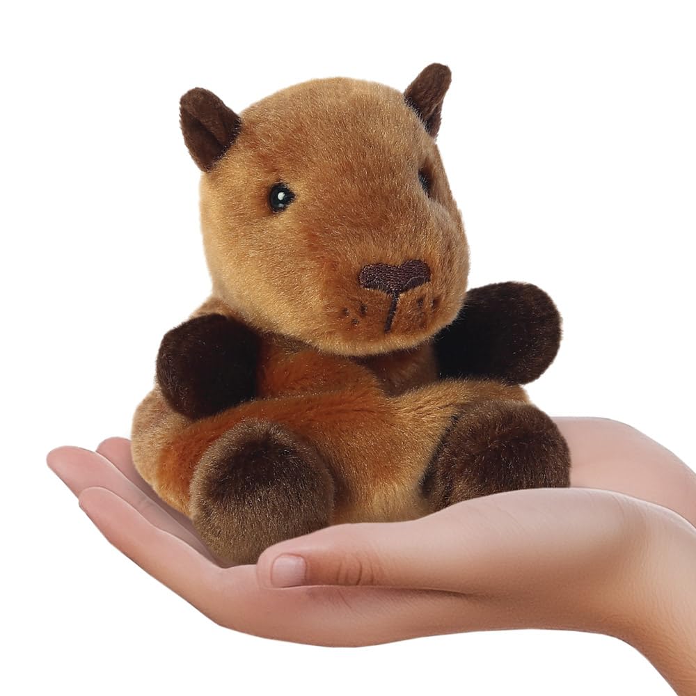 Aurora Palm Pals Sid Capybara 5In Soft Toy - Brown Plush, Eco-Friendly Bean Filled Plush for Babies & Kids
