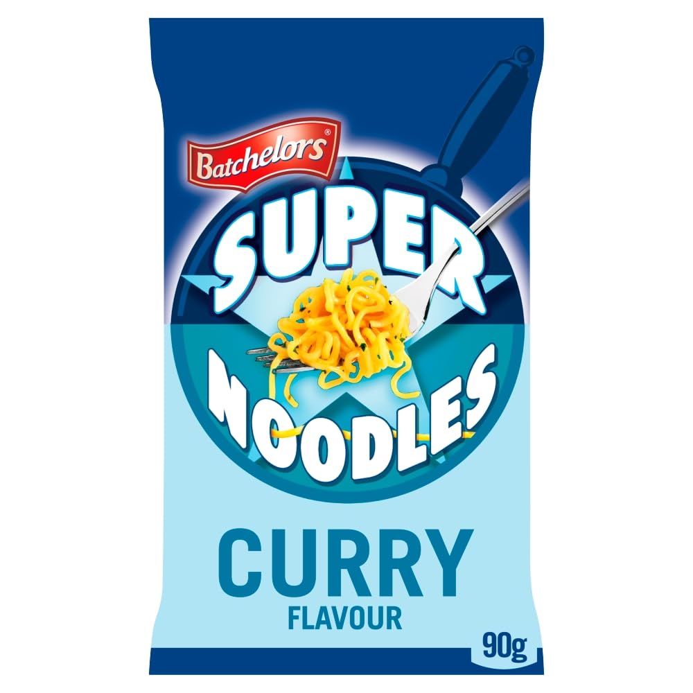 Batchelors Super Noodles, Curry Flavour Instant Snack, 90g Packet, Ready in 4 Minutes