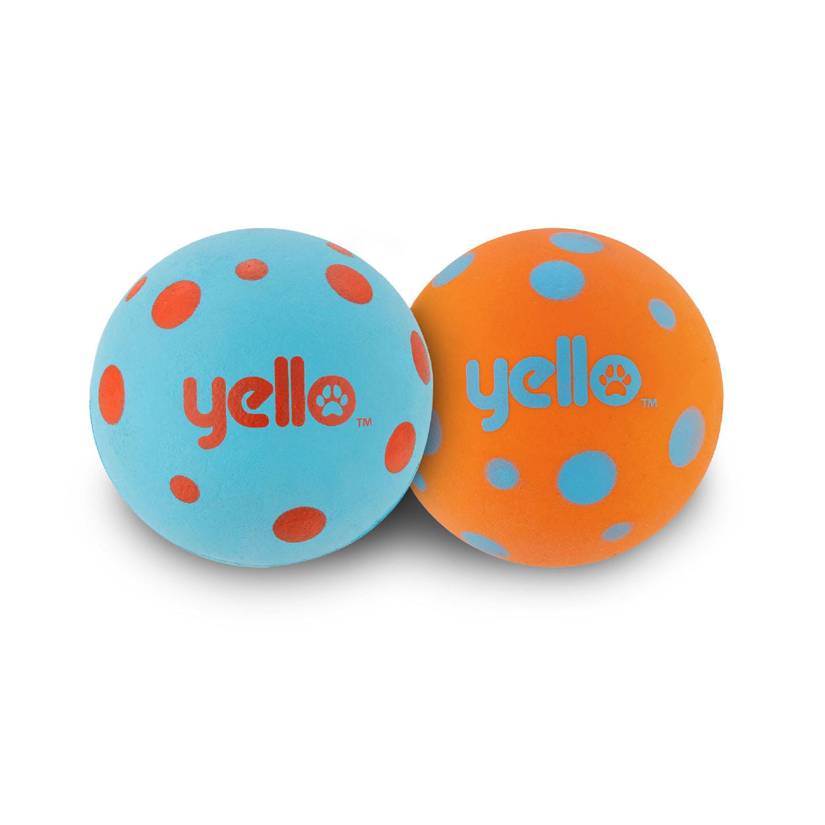 Yello Tough Rubber Dog Balls - High Bounce Fetch & Chew Toy | 2 Pack