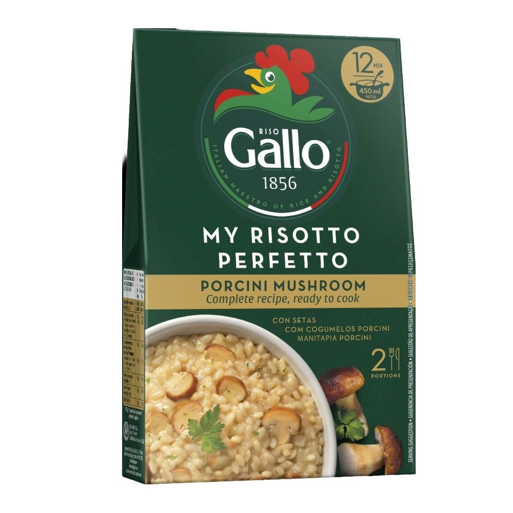 Riso Gallo My Risotto Perfetto Vegan Porcini Mushroom Ready-to-Cook Rice Mix | 175g Pack of 6
