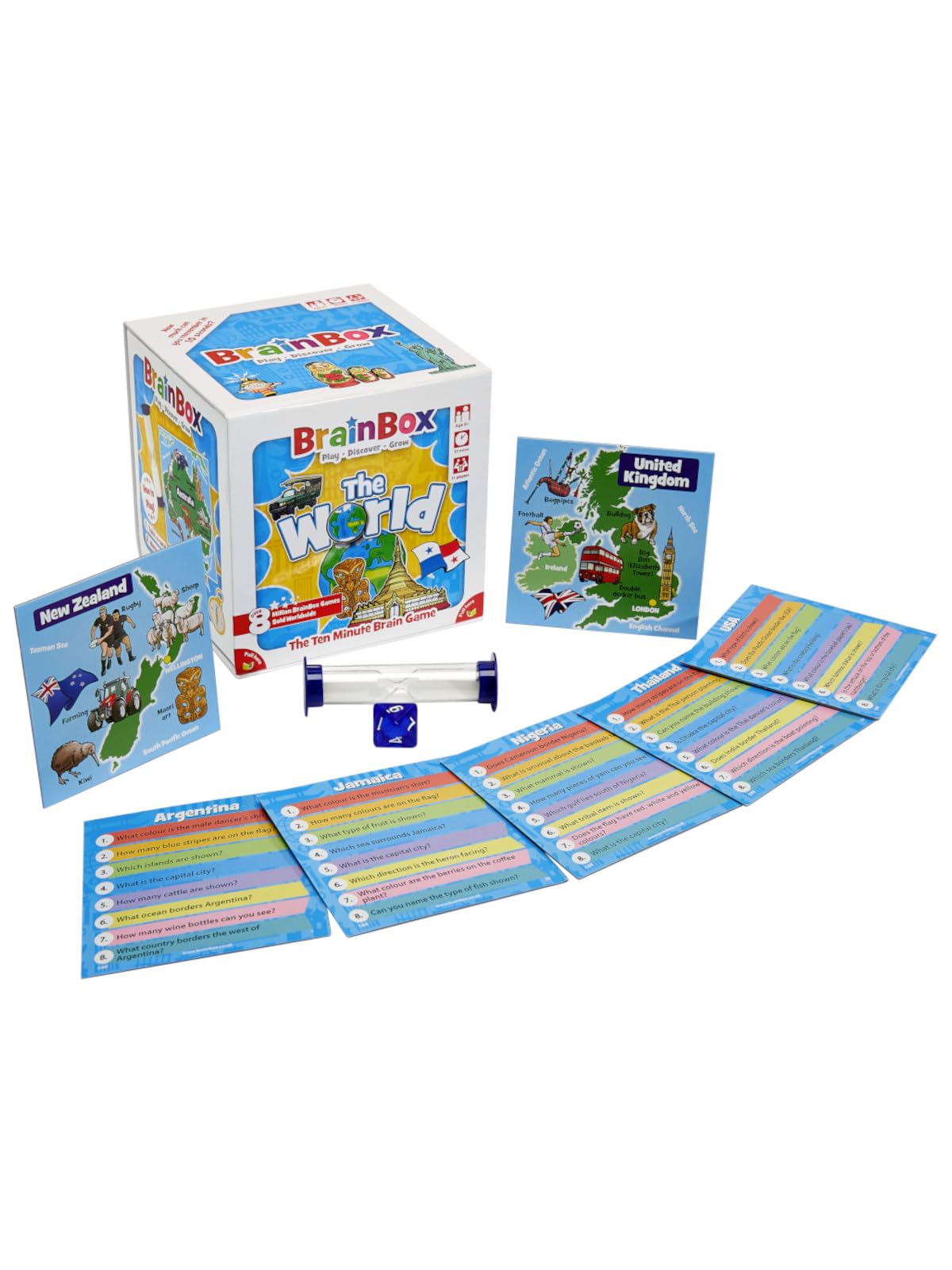 BrainBox The World Card Game | 55 Cards, 440 Questions | Family Fun for Ages 8+