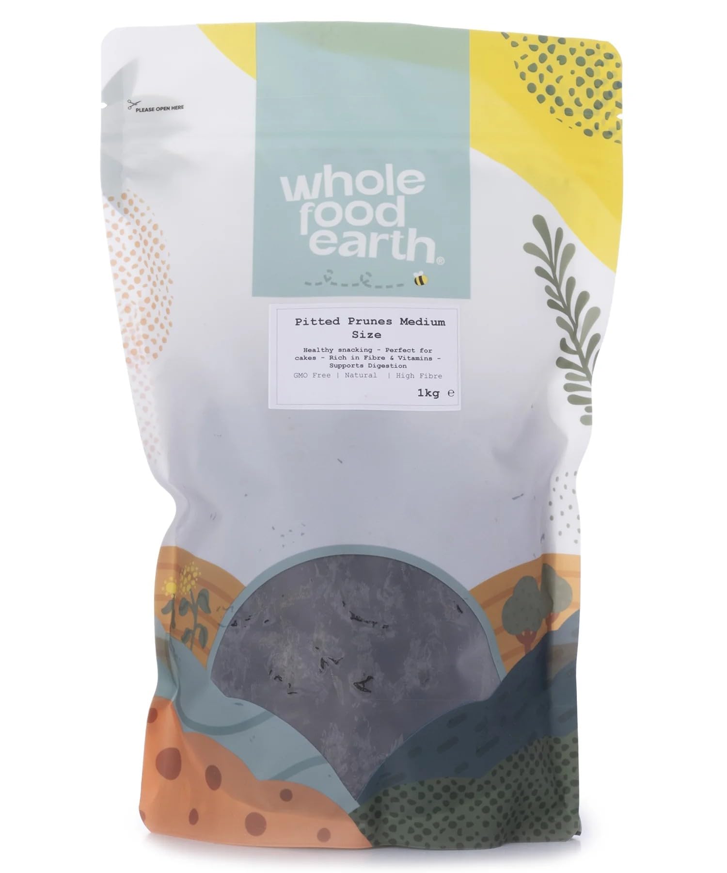 Wholefood Earth Pitted Prunes - 1 kg Pack | GMO Free | High Fibre