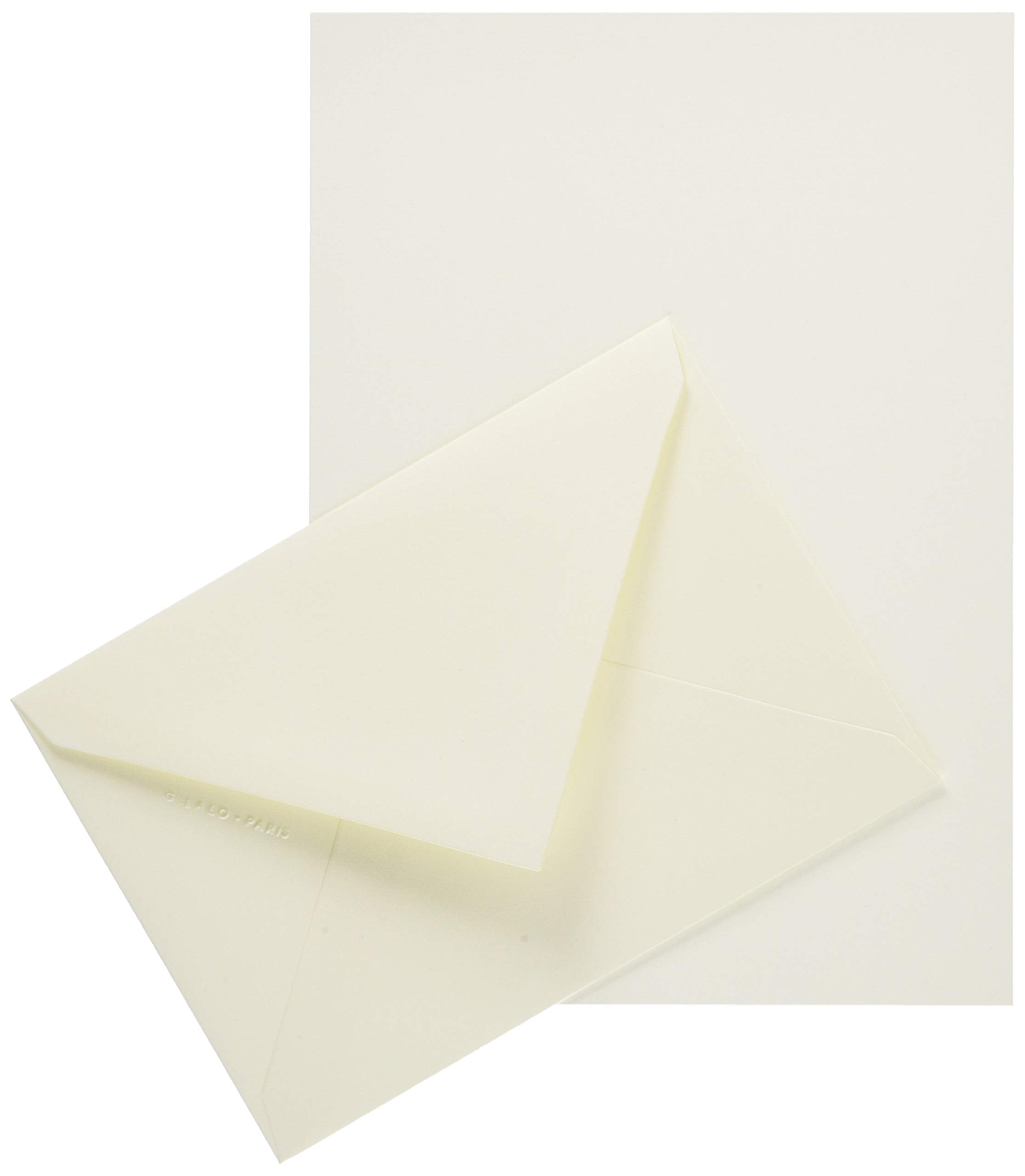 G. Lalo 61000L Velin Pur Coton Correspondence Set | 10 A5 125g Sheets | Cream | Made in France