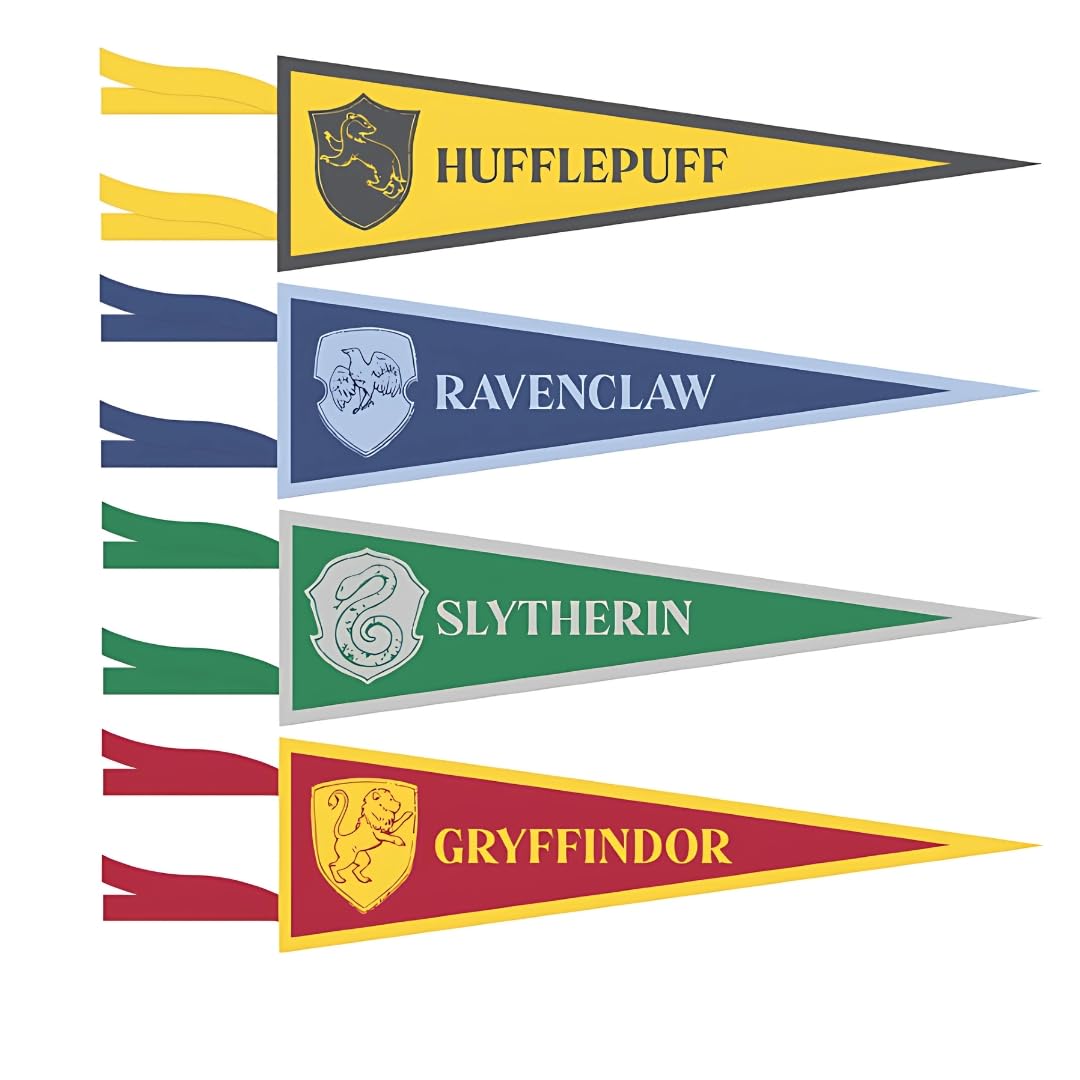 Unique Harry Potter Fabric Pennant Banners - Pack of 4 | Multicolor | 41 cm x 15 cm