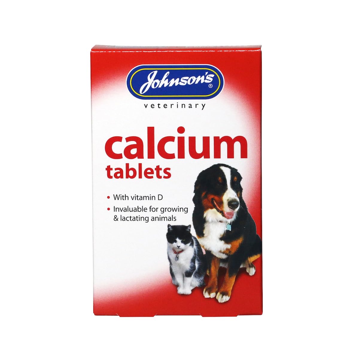 Johnsons Vet Calcium and Vitamin D Tablets for Dogs & Cats | 40 Count Pack