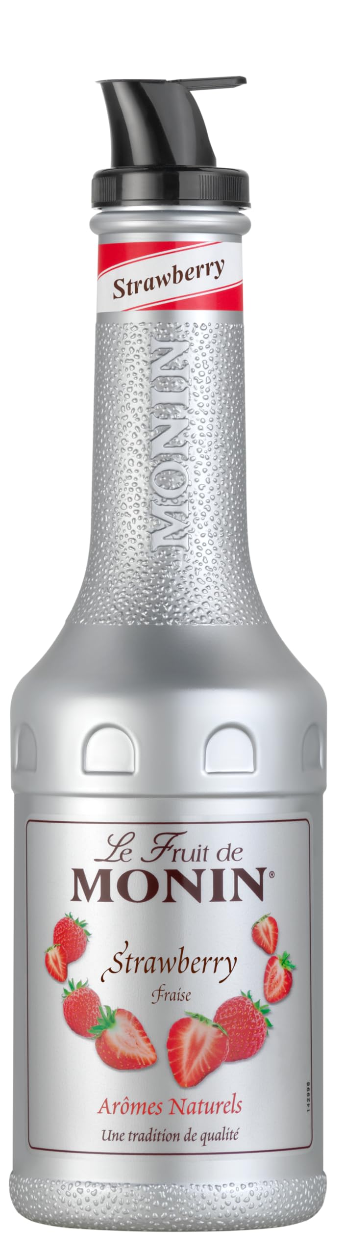 Monin Strawberry Fruit Mix Puree - 50.1% Strawberry Puree | Vegan | 1L PET Bottle