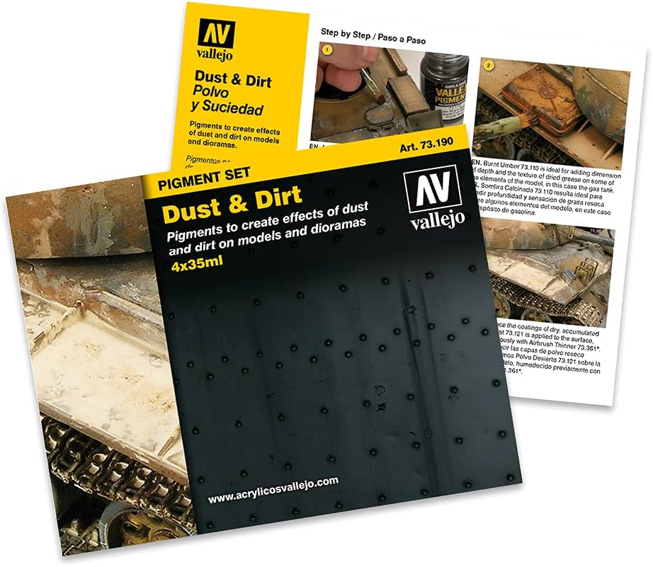 Vallejo Dust & Dirt Pigment Set - Model Building Paint, 4 x 35ml 3