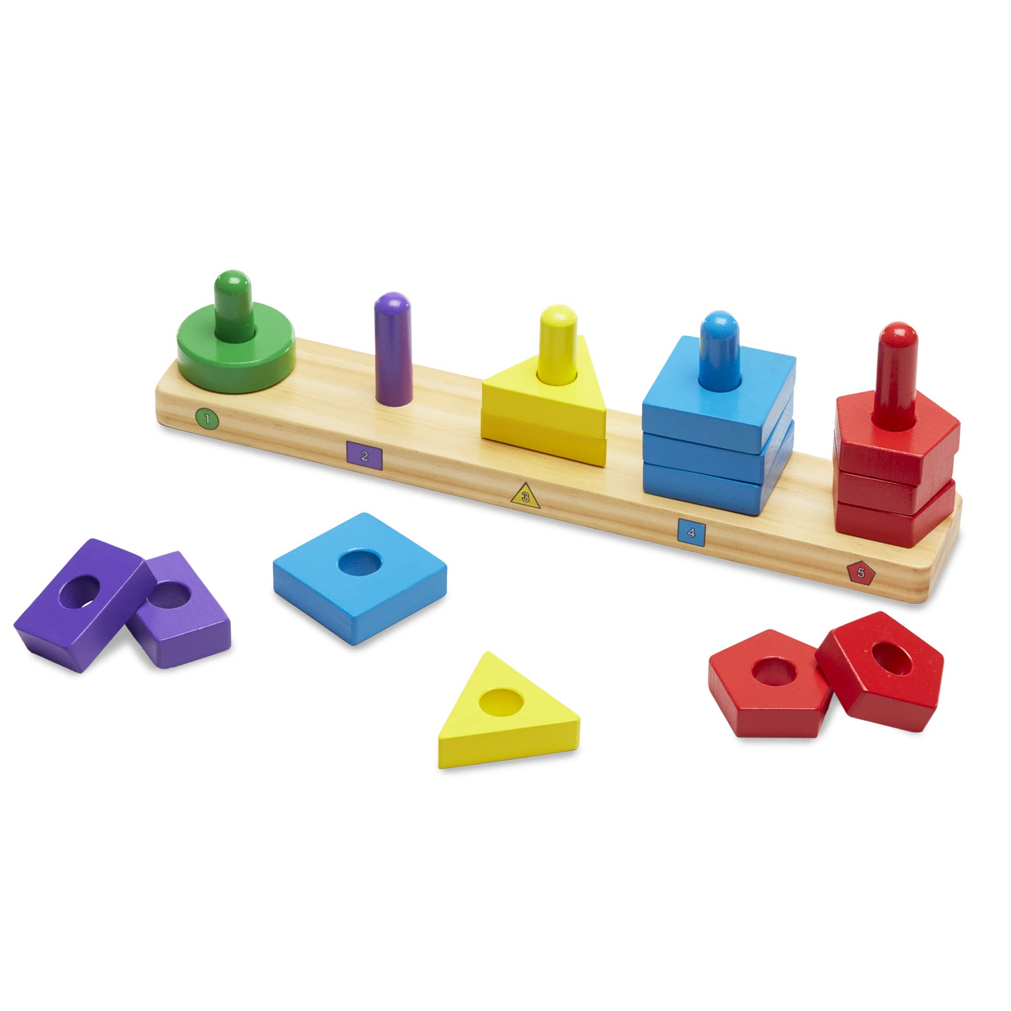 Melissa & Doug Stack and Sort Board - Wooden Educational Toy for Toddlers 2+