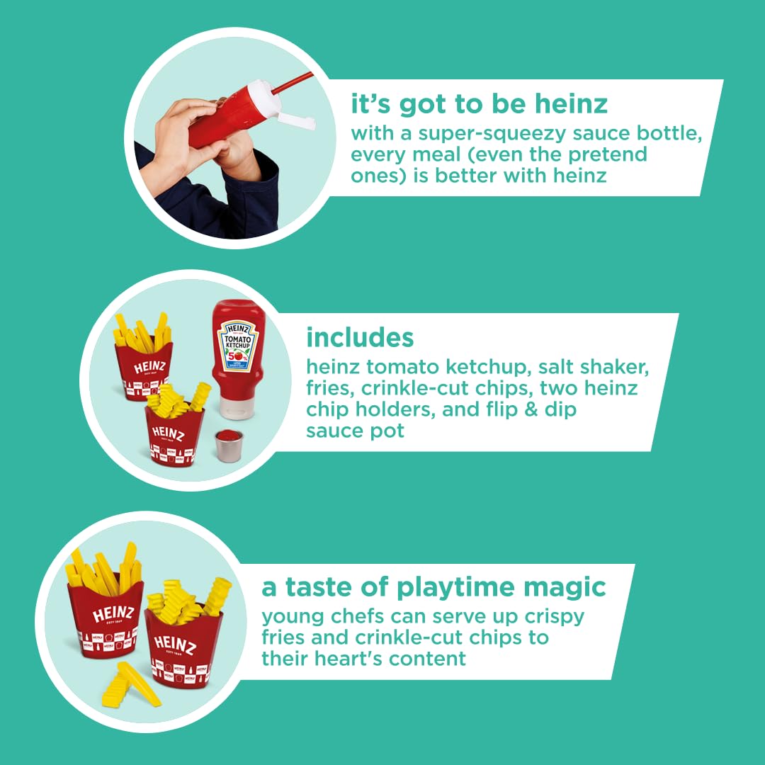 Casdon Heinz Chip & Dip Snack Set - Pretend Play Food for Ages 2+ 3