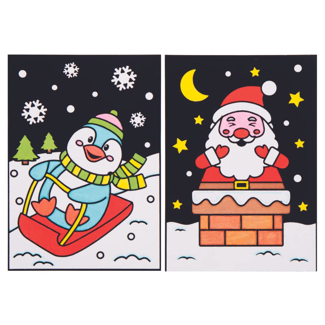 Baker Ross Christmas Colour in Art Pictures - Pack of 10 Fuzzy Craft Kit 3