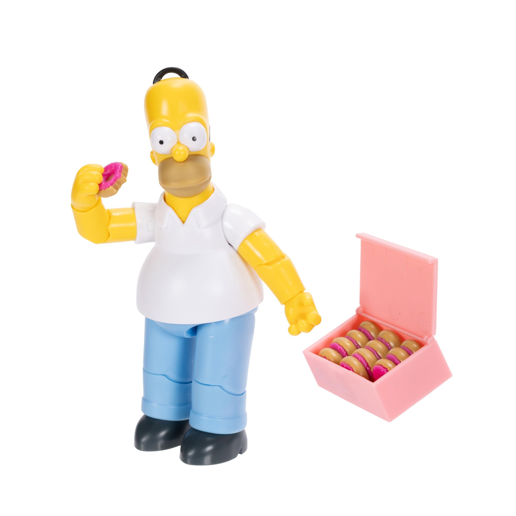 JAKKS Pacific The Simpsons - Homer Simpson 12.7cm Collectible Action Figure with Donut Accessory - Poseable Toy for Fans & Collectors